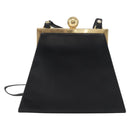 SAINT LAURENT Shoulder Bag Leather Black Gold Auth 173508-2