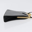 SAINT LAURENT Shoulder Bag Leather Black Gold Auth 173508-3