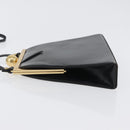 SAINT LAURENT Shoulder Bag Leather Black Gold Auth 173508-4