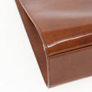 CARTIER Hand Bag Leather Brown Silver Auth 173509-16