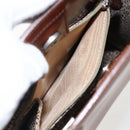 CARTIER Hand Bag Leather Brown Silver Auth 173509-20