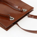 CARTIER Hand Bag Leather Brown Silver Auth 173509-6