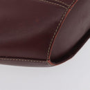 CARTIER Hand Bag Leather Red Gold Auth 173513-13