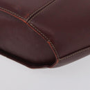 CARTIER Hand Bag Leather Red Gold Auth 173513-14