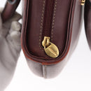 CARTIER Hand Bag Leather Red Gold Auth 173513-15