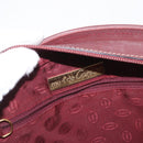 CARTIER Hand Bag Leather Red Gold Auth 173513-16