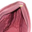 CARTIER Hand Bag Leather Red Gold Auth 173513-18