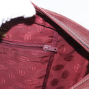 CARTIER Hand Bag Leather Red Gold Auth 173513-20