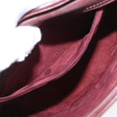 CARTIER Hand Bag Leather Red Gold Auth 173513-21