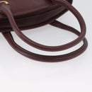CARTIER Hand Bag Leather Red Gold Auth 173513-8