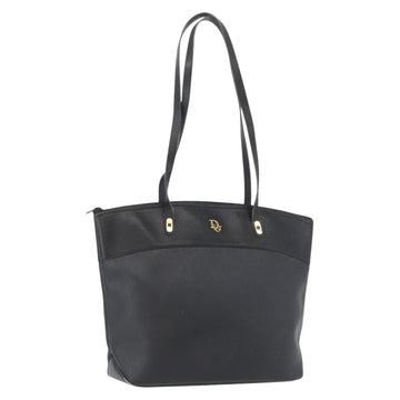 Christian Dior Honeycomb Canvas Shoulder Bag PVC Black Gold Auth 173515