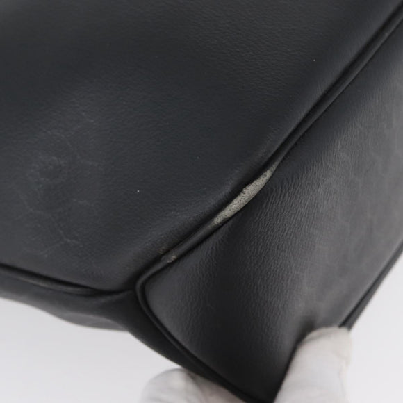 Christian Dior Honeycomb Canvas Shoulder Bag PVC Black Gold Auth 173515