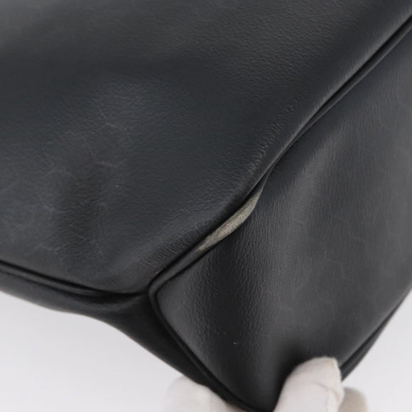 Christian Dior Honeycomb Canvas Shoulder Bag PVC Black Gold Auth 173515