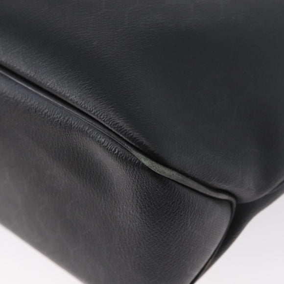 Christian Dior Honeycomb Canvas Shoulder Bag PVC Black Gold Auth 173515