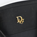 Christian Dior Honeycomb Canvas Shoulder Bag PVC Black Gold Auth 173515-16