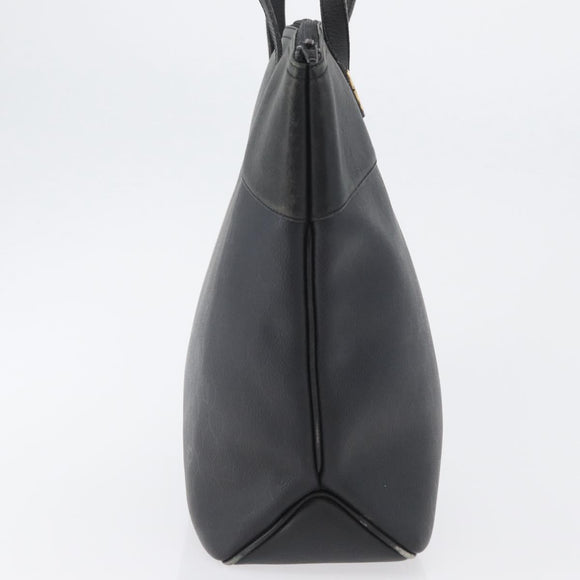 Christian Dior Honeycomb Canvas Shoulder Bag PVC Black Gold Auth 173515