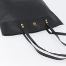 Christian Dior Honeycomb Canvas Shoulder Bag PVC Black Gold Auth 173515-7