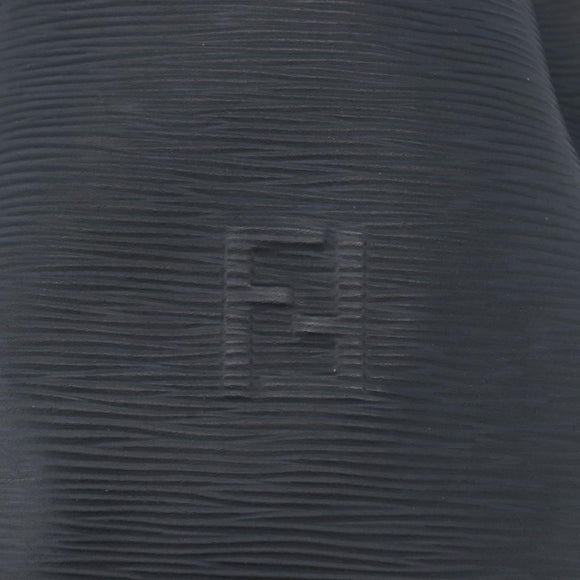 FENDI Backpack Leather Charcoal gray Auth 173517