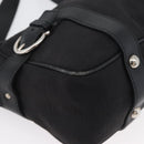 Salvatore Ferragamo Shoulder Bag Canvas Leather Black Silver Auth 173518-10
