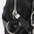 Salvatore Ferragamo Shoulder Bag Canvas Leather Black Silver Auth 173518-14