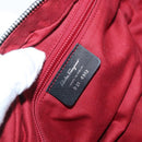 Salvatore Ferragamo Shoulder Bag Canvas Leather Black Silver Auth 173518-15
