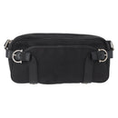 Salvatore Ferragamo Shoulder Bag Canvas Leather Black Silver Auth 173518-2