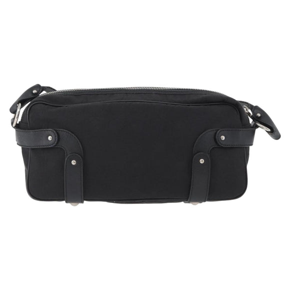 Salvatore Ferragamo Shoulder Bag Canvas Leather Black Silver Auth 173518