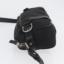Salvatore Ferragamo Shoulder Bag Canvas Leather Black Silver Auth 173518-5