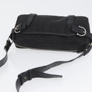 Salvatore Ferragamo Shoulder Bag Canvas Leather Black Silver Auth 173518-6