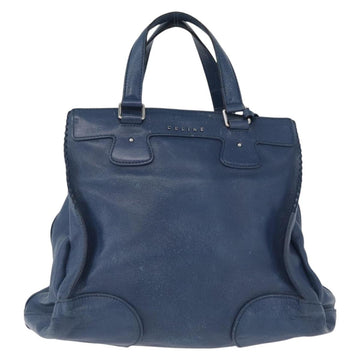 CELINE Hand Bag Leather Blue Silver Auth 173519 - 0
