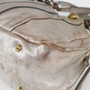 Chloe Hand Bag Leather Silver gold Auth 173521-10