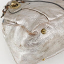 Chloe Hand Bag Leather Silver gold Auth 173521-11