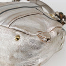 Chloe Hand Bag Leather Silver gold Auth 173521-12