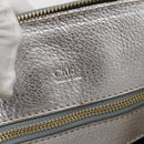 Chloe Hand Bag Leather Silver gold Auth 173521-15