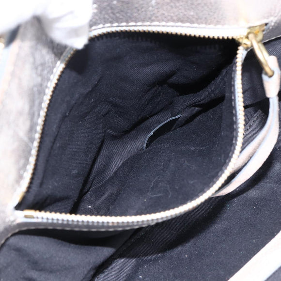 Chloe Hand Bag Leather Silver gold Auth 173521