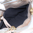Chloe Hand Bag Leather Silver gold Auth 173521-24