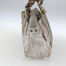 Chloe Hand Bag Leather Silver gold Auth 173521-4