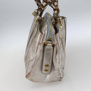 Chloe Hand Bag Leather Silver gold Auth 173521-5