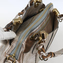 Chloe Hand Bag Leather Silver gold Auth 173521-6