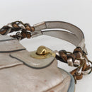 Chloe Hand Bag Leather Silver gold Auth 173521-8