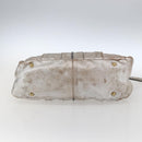 Chloe Hand Bag Leather Silver gold Auth 173521-9