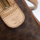 CELINE Macadam Canvas Hand Bag PVC Leather Brown Gold Auth 173522-16