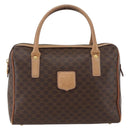 CELINE Macadam Canvas Hand Bag PVC Leather Brown Gold Auth 173522-2