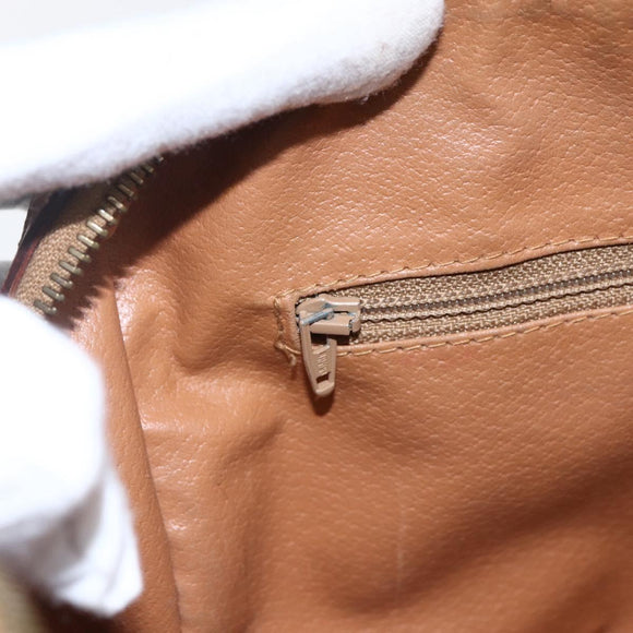 CELINE Macadam Canvas Hand Bag PVC Leather Brown Gold Auth 173522