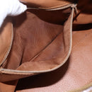 CELINE Macadam Canvas Hand Bag PVC Leather Brown Gold Auth 173522-21