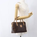CELINE Macadam Canvas Hand Bag PVC Leather Brown Gold Auth 173522-22
