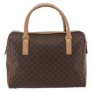 CELINE Macadam Canvas Hand Bag PVC Leather Brown Gold Auth 173522-3