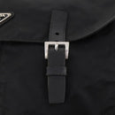 PRADA Shoulder Bag Nylon Black Silver Auth 173525-19