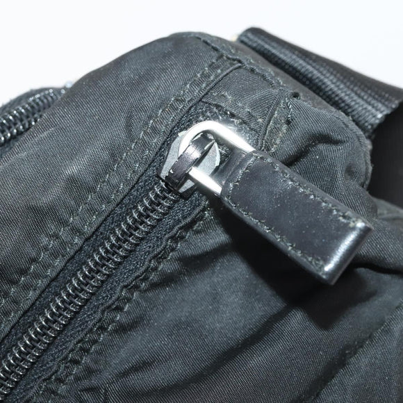 PRADA Shoulder Bag Nylon Black Silver Auth 173525