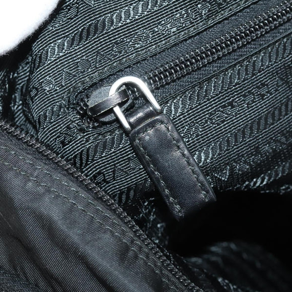 PRADA Shoulder Bag Nylon Black Silver Auth 173525